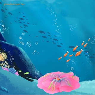 GUADALUPE模擬水草,手工業豐富多彩的水族箱景觀設計,魚缸裝飾有創造力的矽酮人造植物玩魚