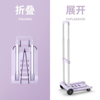 🔥桃園48H出貨🔥折疊小拉車便攜學生取快遞手拉車平闆手推車拉貨搬運車超市購物車【蝦皮優選】