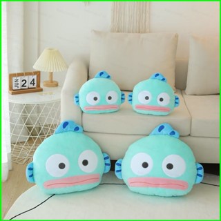 三麗鷗 BH2 Sanrio Hangyodon 毛絨枕頭美人魚人魚汽車枕頭填充玩具兒童娃娃家居裝飾沙發墊 HB2