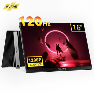 WUAWE 16 英寸 120HZ 遊戲便攜式顯示器適用於筆記本電腦，16 英寸 1200P PC 顯示屏 IPS 液晶