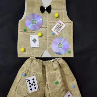 服裝舞臺劇製作走秀服飾親子創意報紙兒童節六一手工環保5516表演