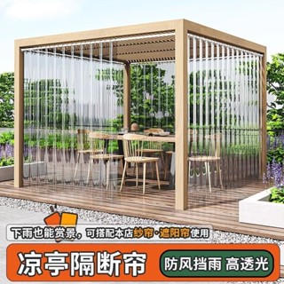 【臺灣出貨】戶外涼亭防水簾免打孔塑膠透明PVC軟門簾陽臺防風冷氣隔斷簾窗簾~熱銷