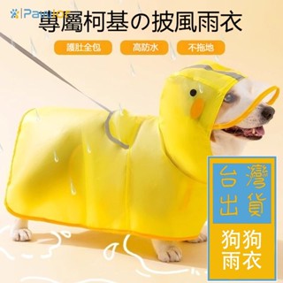 ✈️臺灣出貨✈️【PawLor | 寵物生活館】狗狗雨衣 寵物防水 中小型 犬柯基泰迪比熊 春夏季 雨天防髒神器 可牽引