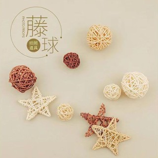 熱銷新品🔥【5339人好評】ins風藤球diy手工編織球拍照小擺件北歐傢居裝飾攝影道具網紅編織