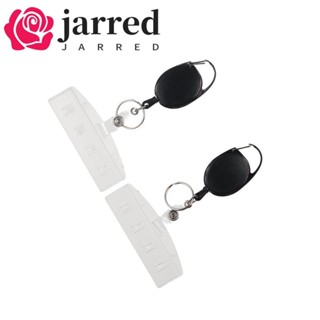 JARRED 半卡夾,水平透明可伸縮徽章捲軸,護士配件銀行卡信用卡易拉扣名片套辦公用品