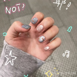 夏日新款手工玻璃珠ins風顯白彩色貓眼純手工短款美甲穿戴可拆卸