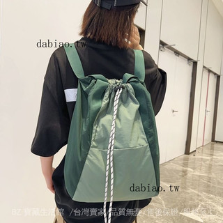 免運爆款🎇新款手提單肩尼龍佈防水輕便抽繩束口大容量多用途健身旅行雙肩包