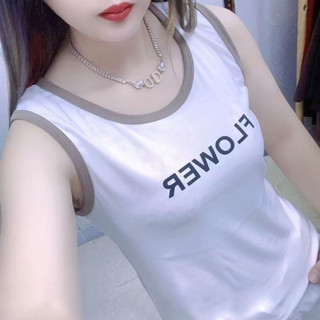 撞色字母背心女裝2025印花新款夏季修身外穿顯瘦無袖上衣吊帶打底