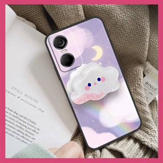 個性支架Tecno POP6 Pro/傳音BE8手機殼創意動漫趣味流沙卡通軟殼質感簡約新款旋轉防塵可愛純色散熱液態情侶