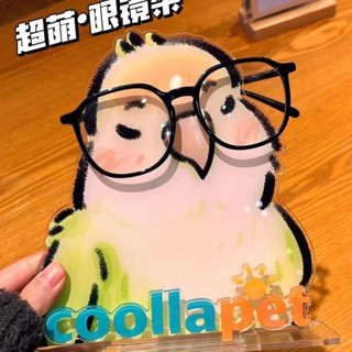 眼鏡架 眼鏡收納 可愛鸚鵡眼鏡架 眼鏡展示架 壓克力立牌 高顏值亞克力眼鏡支架 多功能立牌 桌面眼鏡收納架 眼鏡座