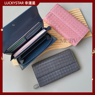 【現貨 噹天出貨】錢包 皮夾 小錢包羊皮手工編織真皮手機包三折錢包卡包零錢包拉鏈包一體手拿包