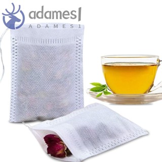 ADAMES100件一次性咖啡袋,抽繩無紡布帶繩子的茶濾袋,食品級多尺寸可抽拉大的泡茶器廚房