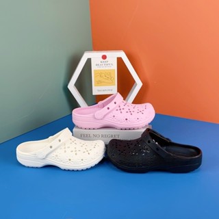 Crocs 洞洞鞋 涼鞋 經典碎花鏤空沙灘鞋 防滑涼鞋輕便透氣EVA夏季戶外鞋#210927