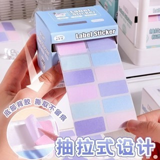 新品現貨咔巴熊莫蘭迪色抽拉標籤貼鋁箔包便利貼學生分類粘標記索引貼紙Kaba Bear Morandi Color Pul