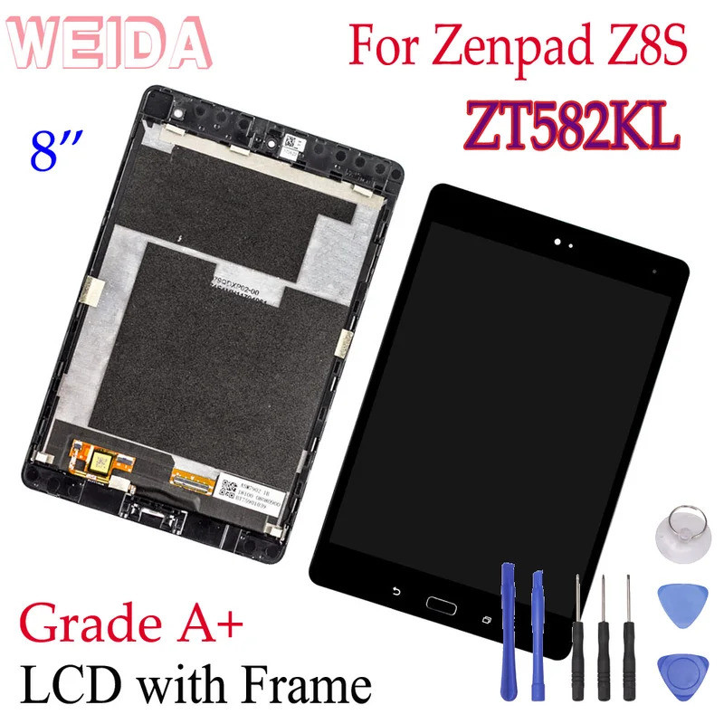 8 英寸液晶顯示屏適用於華碩 Zenpad Z8S ZT582KL ZT582 P00J 液晶顯示屏觸摸屏組件框架適用於