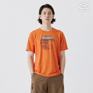 ADISI 男UPF50+防曬抑菌圓領短袖排汗衣 AL2511031 橘褐色 (S-2XL)｜抗UV 吸濕排汗 防臭