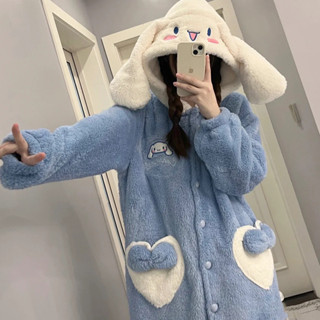 ✨買到賺到💗動漫大人睡衣 卡通睡袍 新款女冬季天珊瑚絨浴袍 加厚長款加絨睡裙