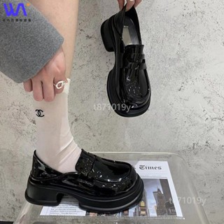 W&S 瑪莉珍鞋 厚底 35-43碼瑪麗珍鞋 蘿莉塔鞋子 大尺碼女鞋 JK粗跟圓頭大頭小皮鞋 英倫風百搭一腳蹬樂福單鞋
