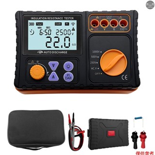 數字絕緣電阻測試儀,250v/500v/1000v 兆歐表 LCD 顯示絕緣電阻錶帶背光蜂鳴器警報
