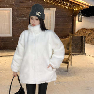 實拍獺兔毛外套女2024年冬季新款毛毛絨皮草外套短款寬鬆顯瘦百搭