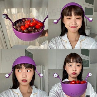 ⭐易購精選⭐韓國ins創意搞怪趣味小怪獸瀝水籃可愛卡通塑膠可過濾水果神器