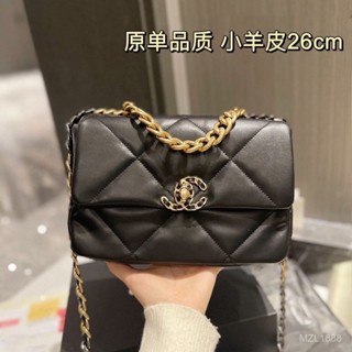 實拍❤ 歐陽娜娜衕高品質鏈條包小香包專櫃款潮斜挎19bag羊皮繡線大容量斜揹包版本手提包菱格頂級女包真皮 LHJ9