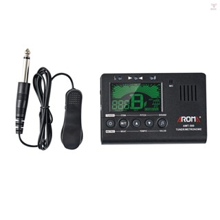Aroma AMT-560 電動調音器和節拍器內建麥克風帶拾音器電纜 6.3 毫米適用於吉他半音階小提琴 Ukulele