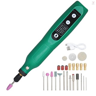 Toyutw)無繩旋轉工具 3.7V 鋰離子功率 5 變速 USB 充電多用途輕型 DIY 手工藝拋光打蠟鑽孔雕刻綠色