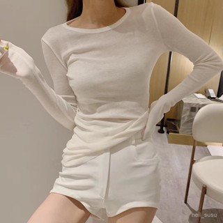 P3-【限時特賣】 長袖上衣 長袖T恤 辣妹上衣 女生上衣 防曬衣服女新款學生韓版寬鬆夏季冰絲薄款防紫外線長袖T恤ins