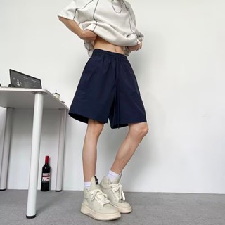 【HOT 本舖】男裝 夏季2025新款短褲男日系純色寬鬆休閒百搭簡約闊腿運動五分中褲