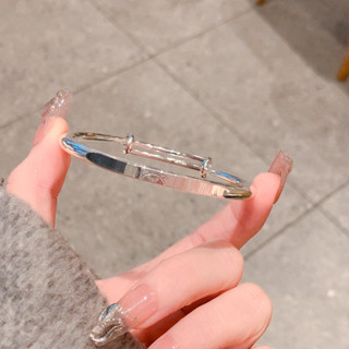 s925銀手鐲女生高階感小熊手鐲銀鐲子推拉式手鍊手串手環銀飾品 SZ19