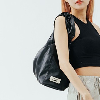 韓國 Diff Large Soft Bag柔軟生態皮革包/ 羊皮觸感肩揹包/ 托特包/ 黑色 eslite誠品