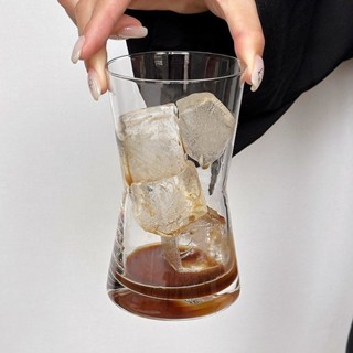 [C1220]複古束腰玻璃杯耐熱冰美式拿鐵咖啡杯冷萃杯果汁杯飲品杯玻璃杯飲料牛奶拿鐵氣泡水杯