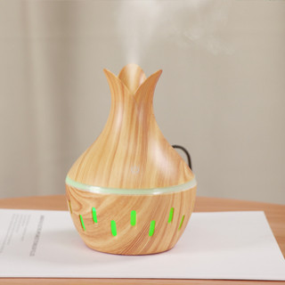 葉子加濕器 usb迷你桌麵花瓣花瓶香薰機鏤空豎條加濕器微孔香薰機
