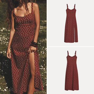 ZARA 2025夏季新品 亞麻混紡波點背心式無袖洋裝 3049676
