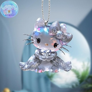 ANAP 2PCS 動漫三麗鷗娃娃派對掛飾 Hello Kitty 仿水晶銀 DIY 亞克力平板汽車裝飾掛件 EN