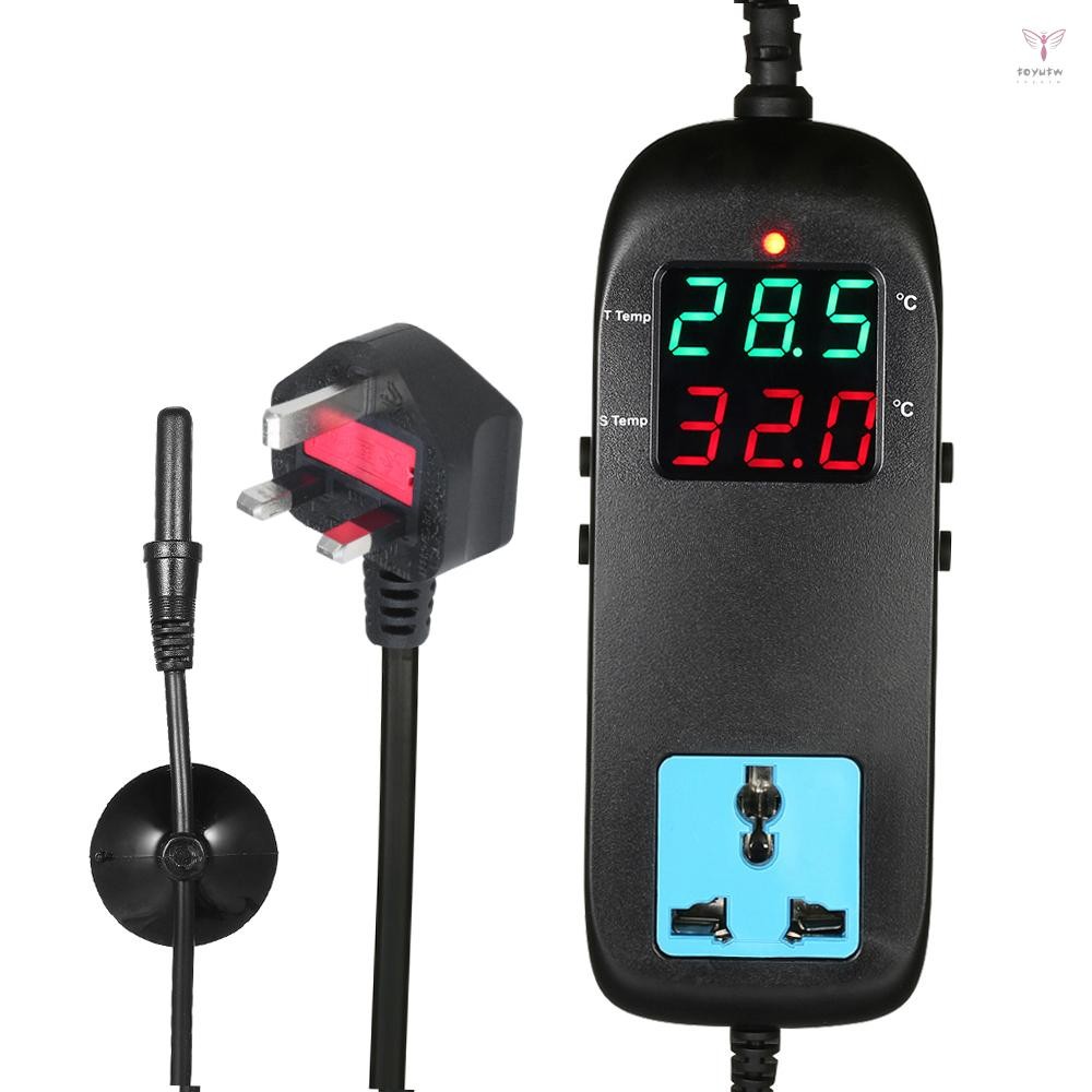 電子溫控器 LED數顯養殖溫控器熱電偶溫控器帶插座 AC 90V~250V