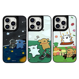 潮牌線條小狗 iPhone 16 手機殼適用蘋果 15 pro max 新款高階 14 plus 13 鏡面 12 卡通