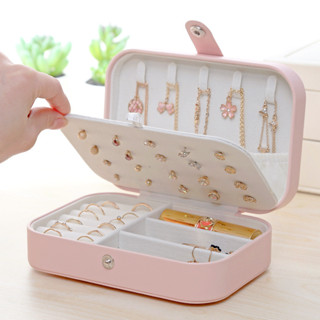 OEM飾品首飾收納盒耳釘戒指絨布珠寶盒便攜首飾盒居家生活用品 抖音同款小紅書同款