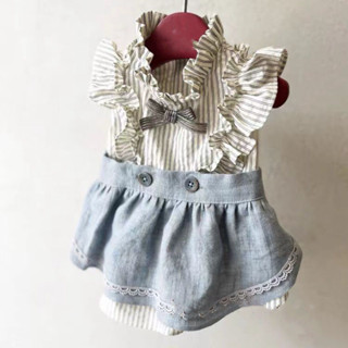 【限時特賣】狗狗衣服寵物貓咪小狗幼犬春鞦牛仔可愛公主泰迪博美比熊裙子 狗狗衣服 狗衣服 貓咪衣服 寵物衣服 寵物服飾