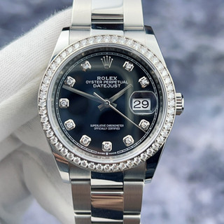 勞力士日誌型系列126284原鑲鑽黑色錶盤自動機械錶36mm Rolex