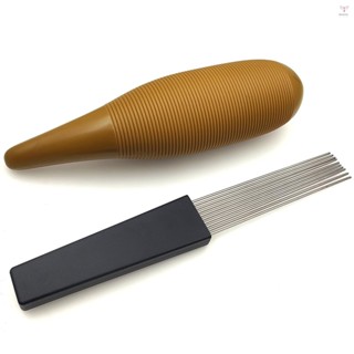 Guiro 樂器帶 1 個刮刀便攜式魚形拉丁打擊樂器有趣的音樂訓練工具專業 Guiros 初學者樂隊伴奏