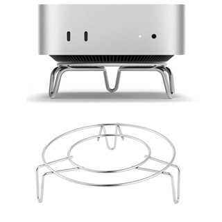 適用於 Mac Mini M4 2024 不銹鋼金屬支架,用於電腦安裝底座冷卻桌面支架,主機配件懸掛式冷卻架支撐架