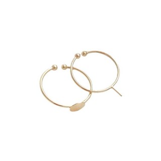 宏雲Hongyun-Ala新品-14k包金保色diy手工平託戒指貼上戒面半孔珠針鑲珍珠開口戒託配件