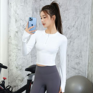 ELMPLAY運動長袖涼感衣女 半拉鍊顯瘦緊身 跑步瑜珈服 速乾透氣健身上衣 涼感防曬運動長袖 女生夏季訓練必備推薦