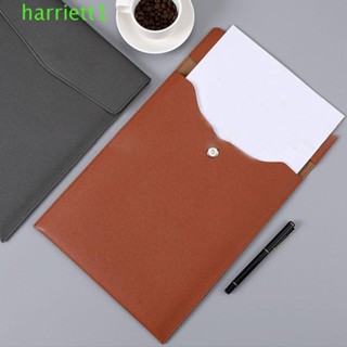HARRIETT資料文件袋,簡單的大容量A4收納文件袋,檔案夾袋皮革防水的加厚檔案袋紙