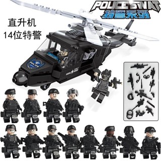 相容軍事人仔士兵飛機吉普車模型兒童拚裝積木玩具/5.12