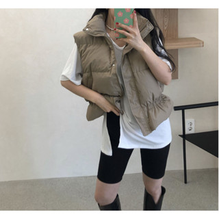韓國東大門秋冬立領新款拉鏈保暖麵包棉衣棉服收腰馬甲馬夾女外套