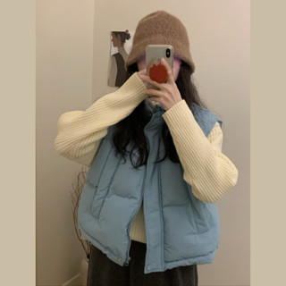 實拍 秋冬加厚保暖馬甲 韓版經典百搭羽絨棉馬甲