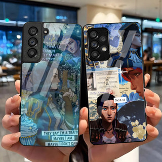 SAMSUNG雙城之戰皮城女警 01 鋼化玻璃手機殼適用於三星S9 Plus S10 S10e S20 FE S20 P